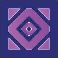 magnifique pente logo conception. carré géométrique violet pastel, violet illustration. symbole sur violet-blanc, e icône, symbole. vecteur