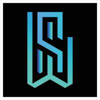 sw ws nous SP petit logo conception sw typographie icône, lettre sw art. moderne minimaliste ws logo conception avec foncé bleu Contexte. vecteur