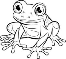 grenouille - coloration livre pour les enfants et adultes. illustration vecteur