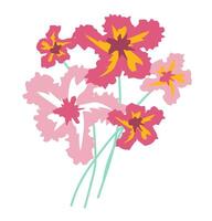 abstrait fleurs bouquet plat dans plat conception. rose et rouge fleurs. illustration isolé. vecteur