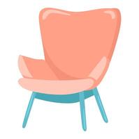 fauteuil dans plat conception. classique rouge fauteuil avec large retour et jambes. illustration isolé. vecteur