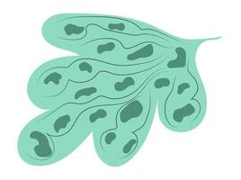 gros vert feuille dans plat conception. abstrait tropical feuillage dans Facile style. illustration isolé. vecteur