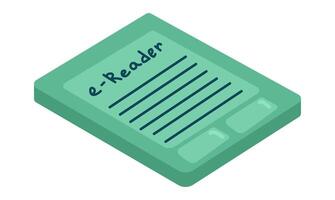 ebook dans plat conception. portable e-reader pour numérique livres et manuels. illustration isolé. vecteur