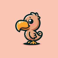 mignonne dessin animé bébé dodo oiseau illustration vecteur