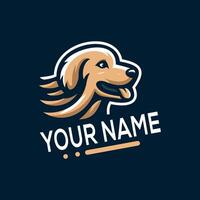 d'or retriever chien logo vecteur