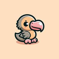 mignonne et kawaii dodo oiseau illustration vecteur