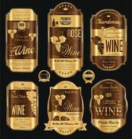 Étiquette de vin de luxe doré vecteur