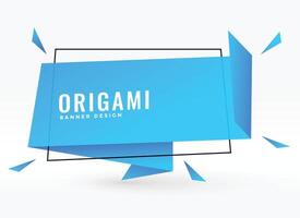 bleu origami bavarder bulle style bannière illustration vecteur