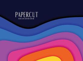 vibrant arc en ciel couleurs papercut Contexte vecteur