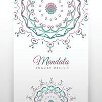 ethnique blanc Contexte avec mandala décoration vecteur