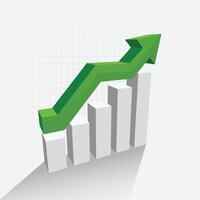 3d croissance graphique diagramme avec ombre vecteur