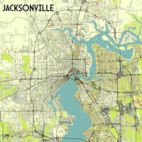 Jacksonville, Floride Etats-Unis carte affiche art vecteur