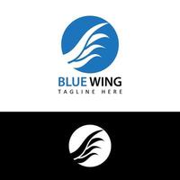 vecteur de conception de modèle de logo de voyage logowing aile bleue