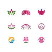 icône de modèle de logo de beauté vecteur fleurs de lotus design