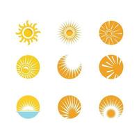 conception de modèle de logo soleil vector illustration icône