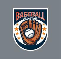 modèle d'emblème de logo d'insigne de baseball all star vecteur