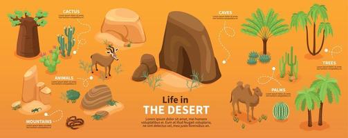 infographie isométrique du désert vecteur