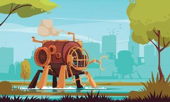 illustration de la machine steampunk vecteur