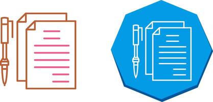 unique les documents et stylo icône conception vecteur