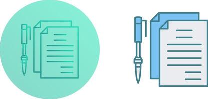 unique les documents et stylo icône conception vecteur