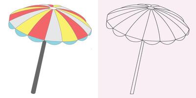 ouvert parapluie illustration et ligne art vecteur