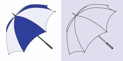 ouvert parapluie illustration et ligne art vecteur