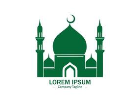 abstrait et minimal islamique mosquée logo mosquée icône vecteur