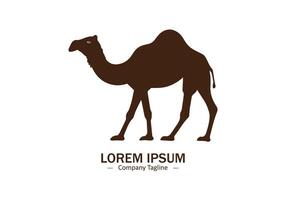 abstrait et minimal chameau logo arabe chameau icône silhouette vecteur