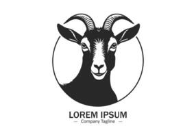 abstrait et minimal icône de femelle chèvre logo vecteur