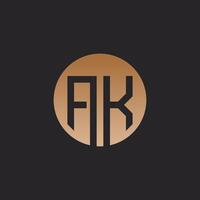 lettre logo ak Facile concept prime vecteur