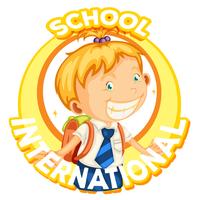 Création de logo pour une école internationale vecteur