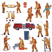 jeu d'icônes de pompiers vecteur