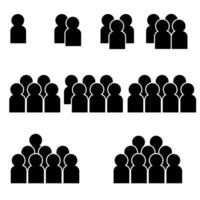 personnes, foule concept. silhouette de groupes de personnes. pictogramme vecteur