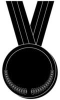 des sports médaille silhouette, noir et blanc monochrome gagnant prix sur une blanc Contexte vecteur