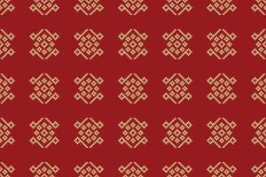 traditionnel ethnique motifs ikat géométrique en tissu modèle traverser point.ikat broderie ethnique Oriental pixel rouge Contexte. résumé,illustration. texture, Noël, décoration, papier peint. vecteur