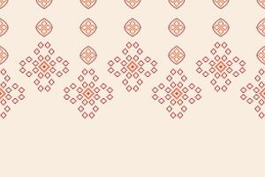 traditionnel ethnique motifs ikat géométrique en tissu modèle traverser point.ikat broderie ethnique Oriental pixel marron crème Contexte. résumé,illustration. texture, écharpe, décoration, papier peint. vecteur