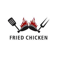 grillé poulet logo illustration conception vecteur