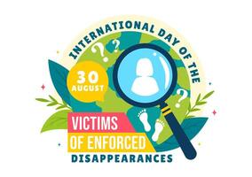 international journée de le victimes de forcée disparitions illustration sur août 30 avec disparu la personne ou perdu gens dans plat Contexte vecteur
