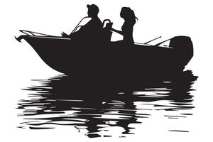 couple conduite la vitesse bateau silhouette graphique vecteur