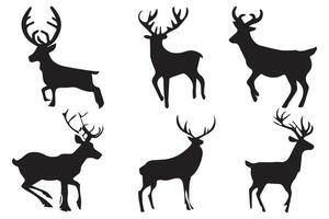 cerf silhouette ensemble, cerf silhouette chasse silhouettes paquet, cerf ensemble, animaux silhouette ensemble, noir renne silhouettes, cerf ensemble pro conception vecteur