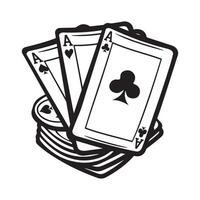 poker logo images. poker cartes image sur blanc Contexte vecteur