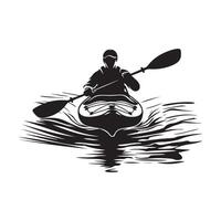 kayak silhouette images. kayak sur le l'eau sur blanc Contexte vecteur