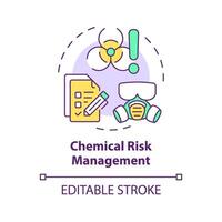 chimique risque la gestion multi Couleur concept icône. personnel protecteur équipement. danger danger signe. rond forme ligne illustration. abstrait idée. graphique conception. facile à utilisation présentation, article vecteur