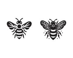 abeille silhouette icône graphique logo conception vecteur