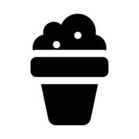 Facile pop corn solide icône. le icône pouvez être utilisé pour sites Internet, impression modèles, présentation modèles, illustrations, etc vecteur