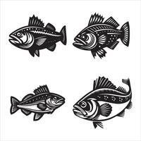 la morue poisson silhouette icône graphique logo conception vecteur