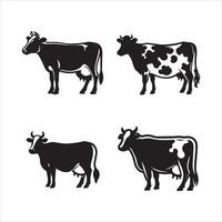 vache silhouette icône graphique logo conception vecteur