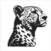 guépard -un fier guépard avec une rigide posture illustration logo concept vecteur