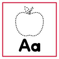 tracé Pomme alphabet aa illustration vecteur