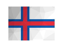 illustration. officiel insigne de Féroé îles. nationale drapeau avec blanc bleu, rouge rayures sur blanc Contexte. Créatif conception dans polygonal style avec triangulaire formes vecteur